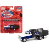 1960 Ford Stake Bed Truck 'Chevron' Blue and White 1/87 (HO) Scale Model Car by Classic Metal Works