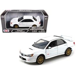 Subaru Impreza WRX STi White 1/24 Diecast Model Car by Motormax