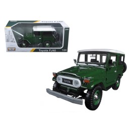 Toyota FJ40 Dark Green with White Top 1/24 Diecast Model Car by Motormax