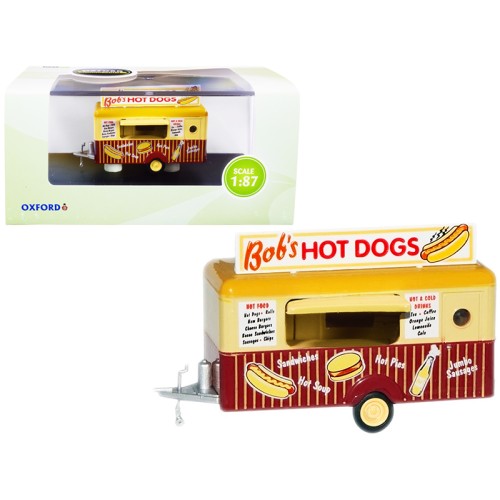 'Bob's Hot Dogs' Mobile Food Trailer 1/87 (HO) Scale Diecast Model by Oxford Diecast
