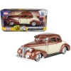 1939 Chevrolet Coupe Lowrider Beige and Brown Metallic 'Get Low' Series 1/24 Diecast Model Car by Motormax