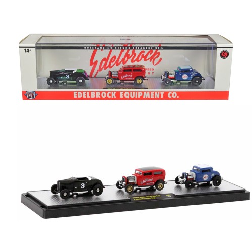 'Edelbrock Equipment Co.' Set of 3 Pieces Limited Edition to 2750 pieces Worldwide 1/64 Diecast Models by M2 Machines