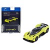 Aston Martin Valkyrie Lime Essence Yellow Metallic with Black Top 'Hypercar League Collection' 1/64 Diecast Model Car by PosterCars