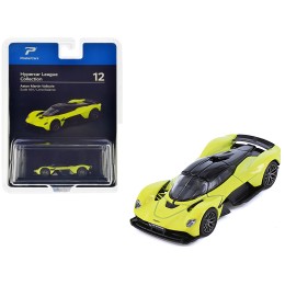 Aston Martin Valkyrie Lime Essence Yellow Metallic with Black Top 'Hypercar League Collection' 1/64 Diecast Model Car by PosterCars