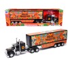 Kenworth W900 Truck Black with Graphics and Dry Van Trailer 'Dia De Muertos' 1/32 Diecast Model by New Ray