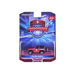 2011 Jeep Wrangler 'Volusia County Florida Beach Safety Ocean Rescue Lifeguard/EMT' Red with White Stripes 'First Responders' Series 2 1/64 Diecast Model Car by Greenlight