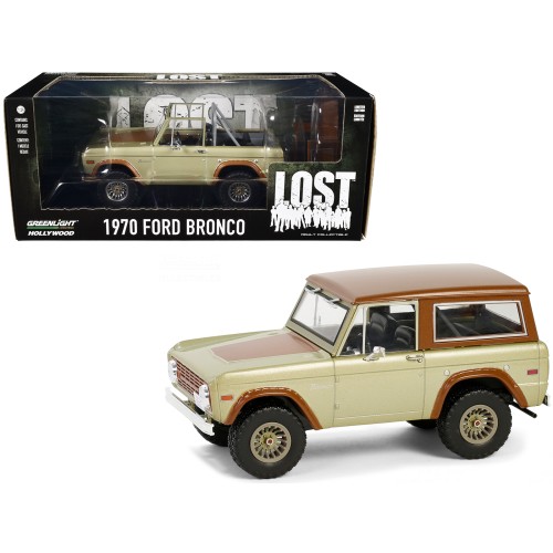 1970 Ford Bronco Gold Metallic with Brown Hood and Top  'Lost' (2004-2010) TV Series 'Hollywood' Series 20 1/24 Diecast Model Car by Greenlight