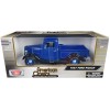 1937 Ford Pickup Truck Blue Metallic and Black 'American Classics' 1/24 Diecast Model Car by Motormax