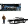 1967 Chevrolet Impala SS Sport Sedan Black and Dean Winchester Diecast Figurine 'Supernatural' (2005-2020) TV Series 'Hollywood Rides' Series 1/24 Diecast Model Car by Jada