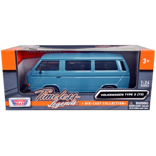 Volkswagen Type 2 (T3) Van Blue 'Timeless Legends' Series 1/24 Diecast Model Car by Motormax
