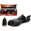 Model Kit Batmobile Matt Black with Batman Diecast Figurine 'Batman' (1989) Movie 'Build N' Collect' 1/24 Diecast Model Car by Jada