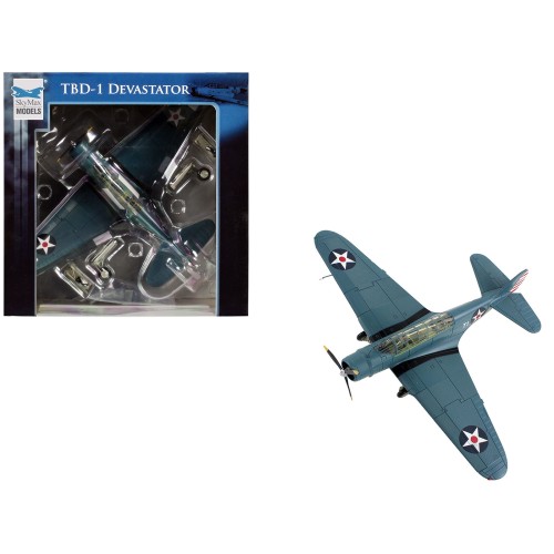Douglas TBD-1 Devastator Bomber Aircraft 'Lt. Cdr. James Brett VT-2 USS Lexington' (1942) United States Navy 'SkyMax Models' Series 1/72 Diecast Model by Hobby Master