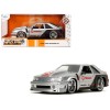1989 Ford Mustang GT 'Texaco' Silver Metallic and Matt Black 'Bigtime Muscle' Series 1/24 Diecast Model Car by Jada