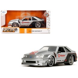 1989 Ford Mustang GT 'Texaco' Silver Metallic and Matt Black 'Bigtime Muscle' Series 1/24 Diecast Model Car by Jada