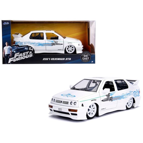 Jesse's Volkswagen Jetta White with Graphics 'Fast & Furious' Movie 1/24 Diecast Model Car by Jada