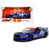 2024 Ford Mustang Dark Horse Candy Blue with White Top and 'Mustang Horse Graphics' 'Bigtime Muscle' Series 1/24 Diecast Model Car by Jada