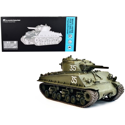 United States M4A3 HVSS POA-CWS-H5 Flamethrower Tank Olive Drab #35 'Hawaii' (1951) 'NEO Dragon Armor' Series 1/72 Plastic Model by Dragon Models