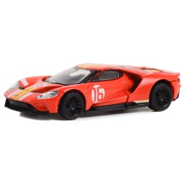 2022 Ford GT Heritage Edition #16 Alan Mann '1966 Ford AM GT-1 Prototype Tribute' Red with Stripes 'Hobby Exclusive' Series 1/64 Diecast Model Car by Greenlight