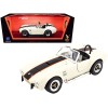 1964 Shelby Cobra 427 S/C Roadster Cream with Black and Orange Stripes 1/18 Diecast Model Car by Road Signature