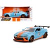 2016 Chevrolet Camaro Widebody #3 Light Blue with Orange Stripes 'Gulf Oil' 'Wide Body' Series 1/24 Diecast Model Car by Jada