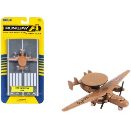 Northrop Grumman E-2C Hawkeye Aircraft Tan 'United States Navy' with Runway Section Diecast Model Airplane by Runway24