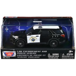 2022 Ford Police Interceptor Utility 'California Highway Patrol' Black and White 'Law Enforcement and Public Service' Series 1/43 Diecast Model Car by Motormax