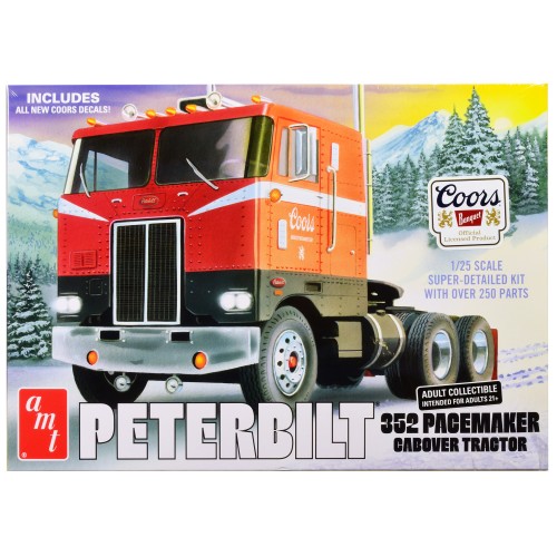 Skill 3 Model Kit Peterbilt 352 Pacemaker Cabover Tractor 'Coors' 1/25 Scale Model by AMT