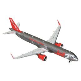 Airbus A321neo Commercial Aircraft 'Jet2' (G-SUNO) Gray Metallic with Red Tail 1/400 Diecast Model Airplane by GeminiJets