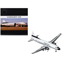 Convair C-131 Commercial Aircraft 'Conquest Air Cargo' (N342GS) White with Black Tail Stripes 'Gemini 200' Series 1/200 Diecast Model Airplane by GeminiJets