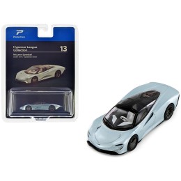 McLaren Speedtail Silver Metallic with Black Top 'Hypercar League Collection' 1/64 Diecast Model Car by PosterCars