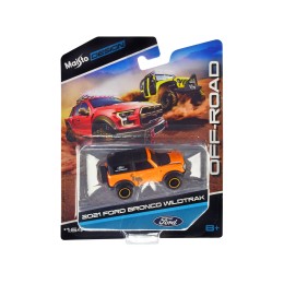 2021 Ford Bronco Wildtrak Orange Metallic with Black Top 'Off-Road' 'Maisto Design' Series 1/64 Diecast Model Car by Maisto