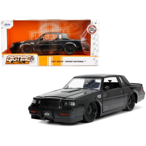 1987 Buick Grand National Black Metallic 'Blackbird' 'Bigtime Muscle' Series 1/24 Diecast Model Car by Jada