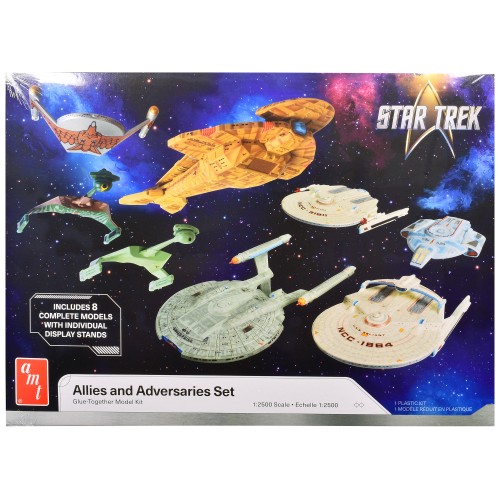 Skill 2 Model Kit Allies and Adversaries Space Ship Set 'Star Trek' Franchise 1/2500 Scale Model by AMT