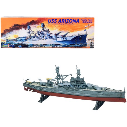 Level 4 Model Kit USS Arizona Pacific Fleet Battleship 'Memorial to the Tragedy of Pearl Harbor' 1/426 Scale Model by Revell