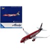 Embraer ERJ-175 Commercial Aircraft 'Alaska Airlines/Horizon - Washington State Cougars' (N661QX) Red with Gray Tail 1/400 Diecast Model Airplane by GeminiJets
