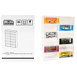Showcase 12 Car Display Case Wall Mount with Clear Back Panel and Extra Space 'Mijo Exclusives' for 1/64 Scale Models
