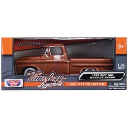 1958 GMC 100 Wideside Pickup Truck Brown Metallic 'Timeless Legends' Series 1/24 Diecast Model Car by Motormax