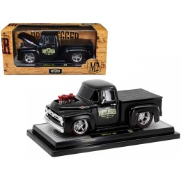 1956 Ford F-100 Pickup Truck Matt Black 'Lunati Bootlegger' Limited Edition to 6550 pieces Worldwide 1/24 Diecast Model Car by M2 Machines