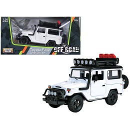 Toyota FJ40 Land Cruiser White '4x4 Overlanders' Series 1/24 Diecast Model Car by Motormax