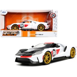 2021 Ford Gt #98 White 'Heritage Edition' 'Bigtime Muscle' Series 1/24 Diecast Model Car by Jada