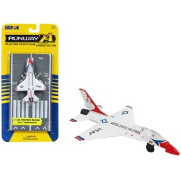 General Dynamics F-16 Fighting Falcon Fighter Aircraft White 'United States Air Force Thunderbirds' with Runway Section Diecast Model Airplane by Runway24