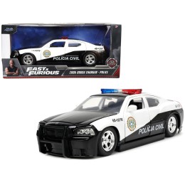2006 Dodge Charger Police Black and White 'Policia Civil' 'Fast & Furious' Series 1/24 Diecast Model Car by Jada