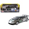 Lamborghini Gallardo LP 560-4 Super Trofeo #63 Gray Metallic and White 'GT Racing' Series 1/24 Diecast Model Car by Motormax