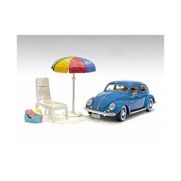 'Beach Girls' Accessories (Beach Chair and Beach Umbrella and Duffle Bag) for 1/18 Scale Models by American Diorama