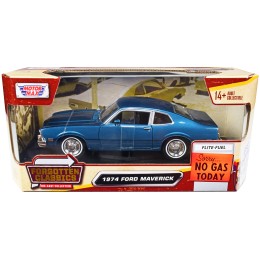 1974 Ford Maverick Blue Metallic 'Forgotten Classics' Series 1/24 Diecast Model Car by Motormax