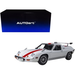Lotus Europa Special White with Red Stripe and Graphics 'The Circuit Wolf' 1/18 Model Car by Autoart