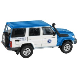 2014 Toyota Land Cruiser 76 RHD (Right Hand Drive) Blue and White 'Japan Automobile Federation' 1/64 Diecast Model Car by Paragon Models