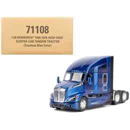 Kenworth T680 Truck Tractor Deep Cerulean Blue Metallic 'Transport Series' 1/50 Diecast Model by Diecast Masters