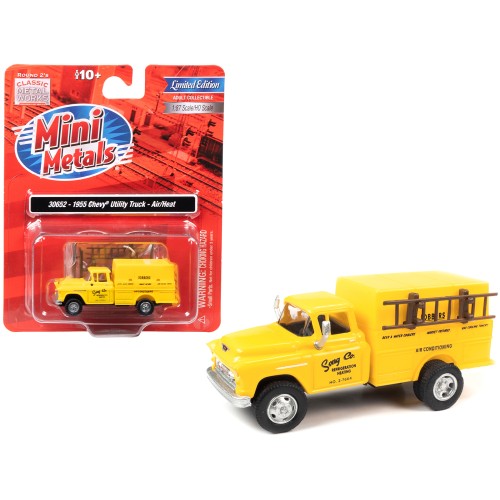 1955 Chevrolet Utility Truck Yellow 'Song Co. Refrigeration and Heating' 1/87 (HO) Scale Model by Classic Metal Works