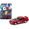 2000 Ford Mustang 'Miss Scarlet' Red with Graphics with Poker Chip (Collector Token) 'Modern Clue' 'Pop Culture' 2022 Release 1 1/64 Diecast Model Car by Johnny Lightning